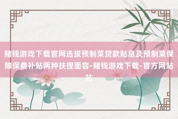 赌钱游戏下载官网选拔预制菜贷款贴息及预制菜保障保费补贴两种扶捏面容-赌钱游戏下载-官方网站